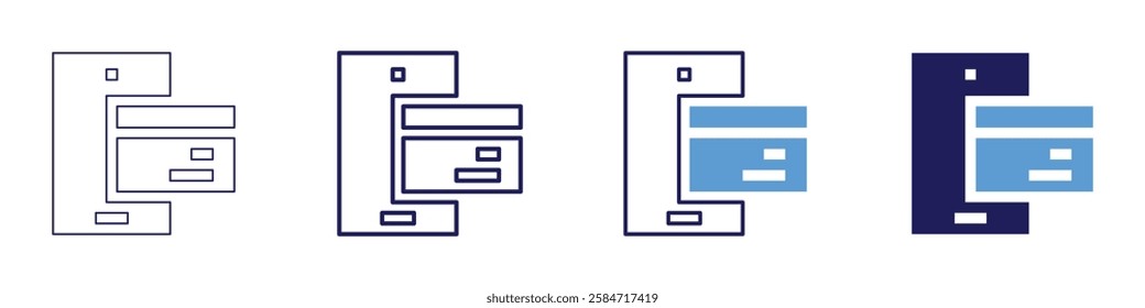 Quick payment gateway icon in 4 different styles. Thin Line, Line, Bold Line, Duotone. Duotone style. Editable stroke.