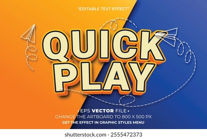 Quick Play 3d text effect editable effect