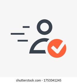 Icono de vector de línea de registro rápido hecho. Símbolo vector de personas. Avatar con iconos más para el diseño web. Icono de perfil web plano moderno para el diseño de aplicaciones. Iconos lineales planos mínimos