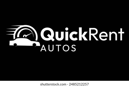 quick rent autos company logo illutstation