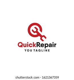 Quick Repair Q Letter Logo templates red
