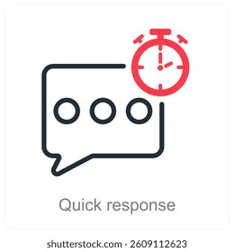 Quick Response ans speed icon concept