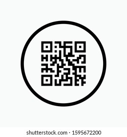 Quick Response Code Icon. Illustration of QR Matrics Code As A Simple Vector Sign & Trendy Symbol for Design,  Websites, Presentation or Apps Elements.