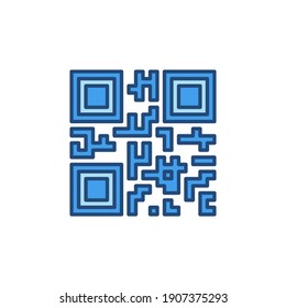 Quick Response Code QR vector concept colored icon or logo element