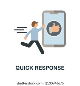 Quick Response flat icon. Colored element sign from feedback collection. Flat Quick Response icon sign for web design, infographics and more.