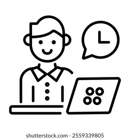 Quick response icon in linear style 