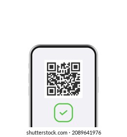 Quick Response (QR) code on screen. Vector illustration.