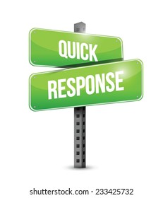 quick response sign illustration design over a white background