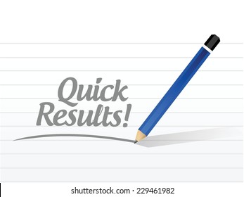 quick results message illustration design over a white background