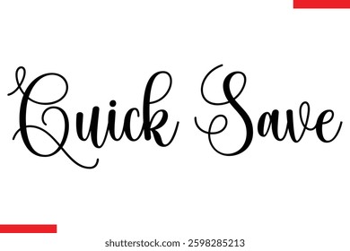 Quick Save Desing sale typography Text