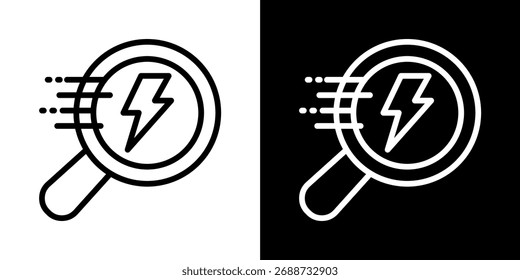 Quick Search Icon Of Line Black And White Style Vector Illustration