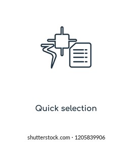 Quick selection concept line icon. Linear Quick selection concept outline symbol design. This simple element illustration can be used for web and mobile UI/UX.