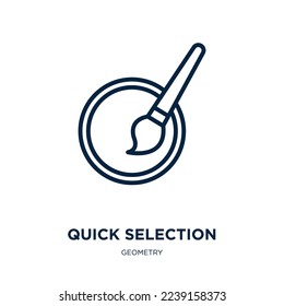 quick selection icon from geometry collection. Thin linear quick selection, quick, selection outline icon isolated on white background. Line vector quick selection sign, symbol for web and mobile