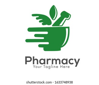 Quick service herbal pharmacy logo design inspiration