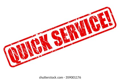 QUICK SERVICE red stamp text on white