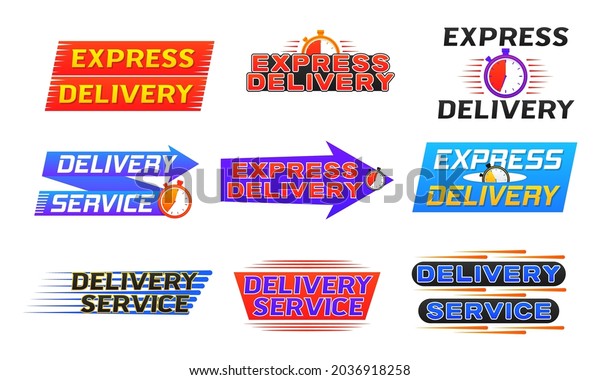 Quick shipping icon  with stopwatch. Delivery logo\
banner. Fast shipping with timer with inscription on white\
background. Express delivery icon for apps and website. Vector\
illustration, eps 10. 