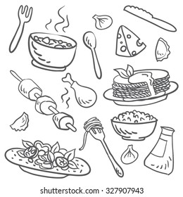 Quick sketch drawn by a delicious meal.