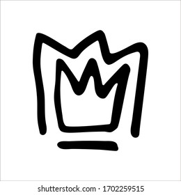 Quick sketch with a thin crown-shaped felt-tip pen. Double line. Vector doodle illustration. Black lines and white background. Isolate on a white background.