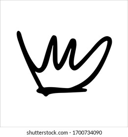 A quick sketch with a thin felt-tip pen in the form of a crown with four rays. Vector illustration in doodle style. Black lines and white background. Single image.