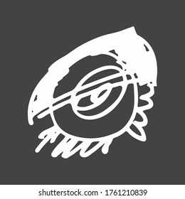 Quick sketch with a thin marker of one eye. One vector image on a gray background.