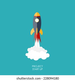 Quick Start Up Flat Concept Vector Illustration EPS10 