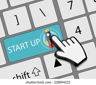 Quick Start Up Flat Concept Vector Illustration EPS10 