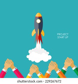 Quick Start Up Flat Concept Vector Illustration EPS10 