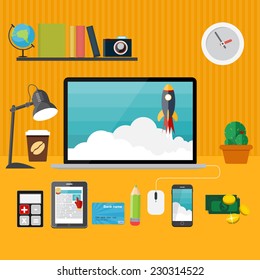 Quick Start Up Flat Concept Vector Illustration EPS10 