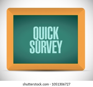 Quick survey sign on a chalkboard illustration design graphic over white