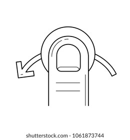 Quick swipe left vector line icon isolated on white background. Quick swipe left line icon for infographic, website or app.