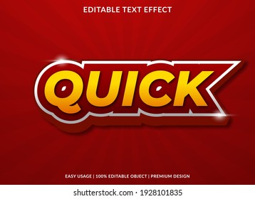 quick text effect template design with abstract style use for business logo and brand