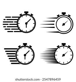  quick time or deadline icon collection. Express symbol