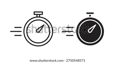 Quick Time icon in black line style set. logotype designs
