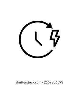 Quick time icon Black and white outline vector