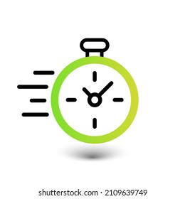 Quick time icon, fast deadline. Speed and convenience symbol on white background. Vector color design. Express delivery icon concept.