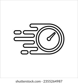 Quick Time Symbol, schnelle Frist, schnelles Zeilensymbol auf weißem Hintergrund