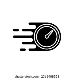 Quick Time Symbol, schnelle Frist, schnelles Zeilensymbol auf weißem Hintergrund