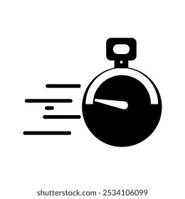 quick time icon , fast deadline color editableicon, stop, fast, watch, stopwatch, time, clock, quick, rapid, line, action, logo, order, speed, car, service, circle, outline, flat, vector, green, race,