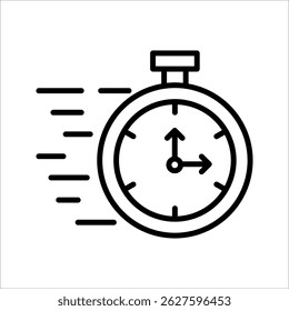 quick time icon, line design Symbol isolated white background. vector illustration. color editable.