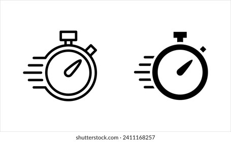 quick time icon set, fast deadline, vector illustration on white backgrond