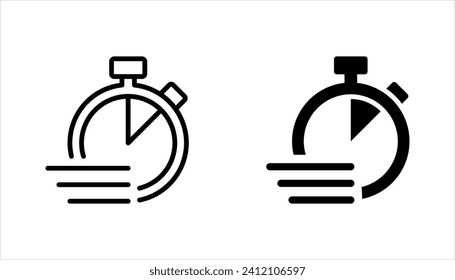 conjunto de iconos de tiempo rápido, fecha límite rápida, ilustración vectorial en fondo blanco