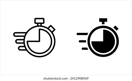 quick time icon set, fast deadline, vector illustration on white backgrond