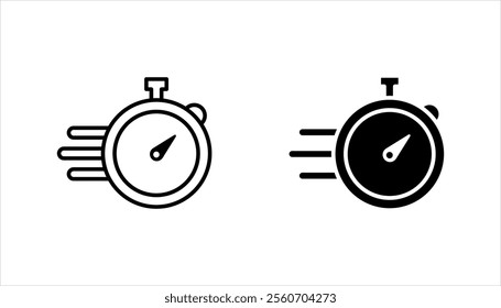 quick time icon set, fast deadline, vector illustration on white backgrond.