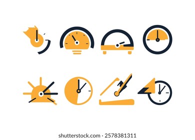 Quick Time Icon Set | Fast Deadline Vector Icons on White Background