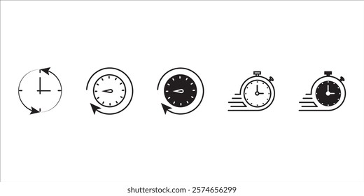 Quick time icon set. Vector illustration isolated on transparent background
