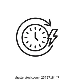 Quick time icon Simple thin outline