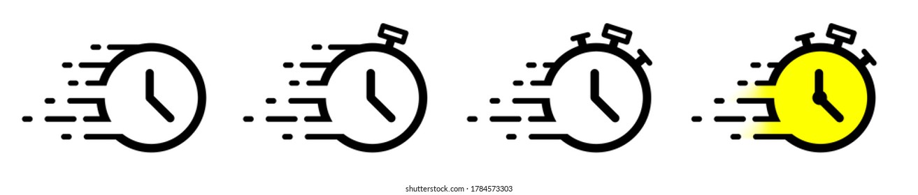 quick time icon, speed time vector icons set isolated on white background - vector illustration eps10