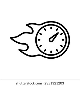 quick time icon, speed time vector icon isolated vector illustration on white background