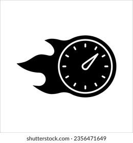 quick time icon, speed time vector icon isolated vector illustration on white background