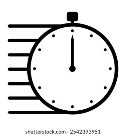 Quick time line icon. Shortest time limit stopwatch vector icon black. Express delivery icon concept. Time icon collection. Vector illustration.